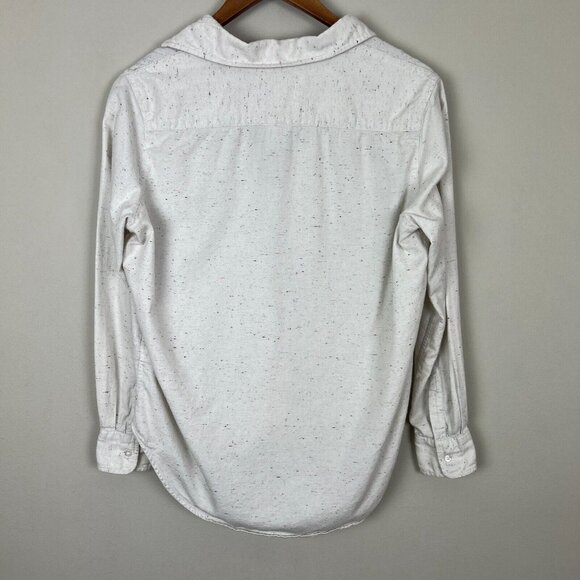 Frank & Eileen Flannel Eileen Shirt Women XXS Fleck Off White Relaxed Fit Cotton - Picture 6 of 14
